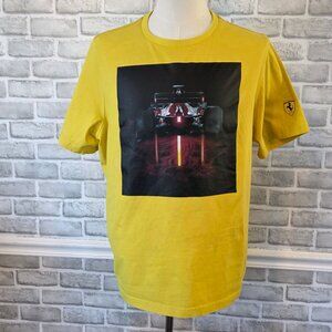 Scuderia Ferrari Puma Nightride T-Shirt Yellow Graphic Tee Mens XXL Sportscar